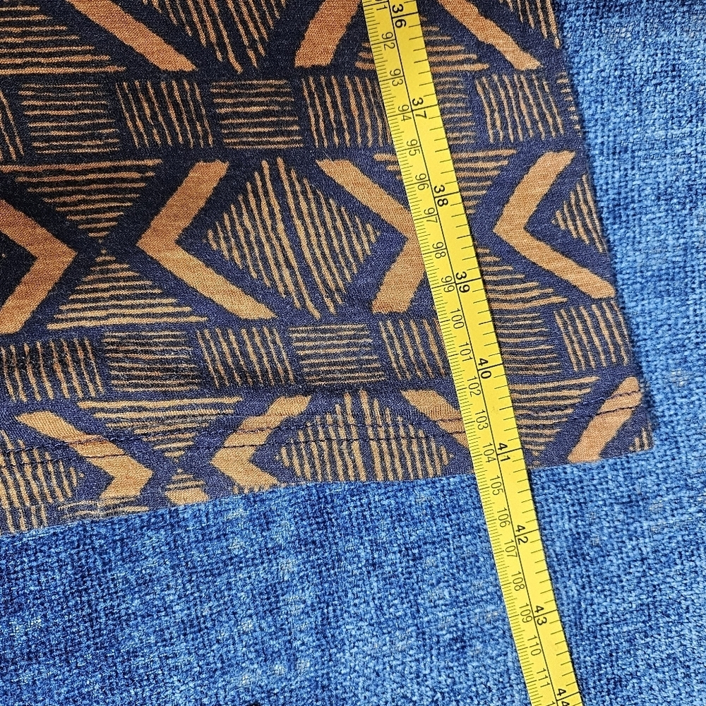 UO Staring at Stars Aztec Batik Geometric Pattern Dress Small Orange Navy Blue - Picture 4 of 7